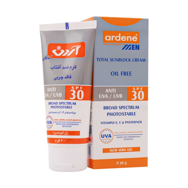 کرم ضد آفتاب مردانه آردن SPF30 فاقد چربی ۶۰ گرم