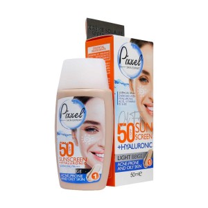 کرم ضد آفتاب SPF50 پیکسل مناسب پوست چرب و جوش دار 50 میلی لیتر رنگ بژ روشن