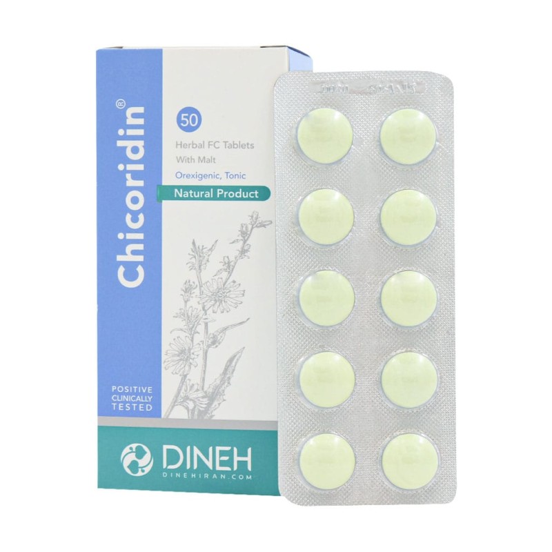 قرص شیکوریدین اشتهاآور دینه بسته 50 عددی