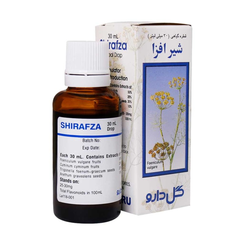 قطره گیاهی شیرافزا گل دارو ۳۰ میلی لیتر