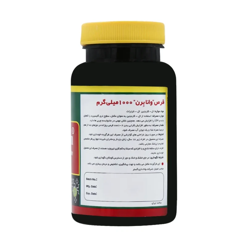 قرص ال کارنیتین وانا برن 1000 میلی گرم نورم لایف 60 عدد