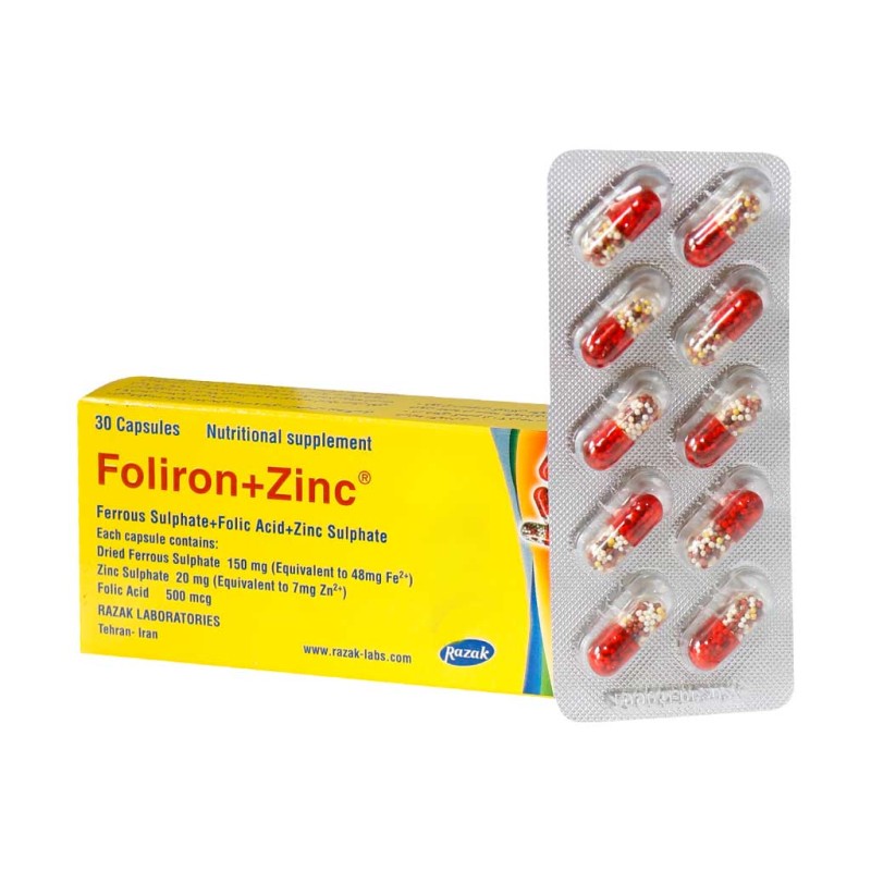 کپسول فولایرون زینک رازک 30 عدد