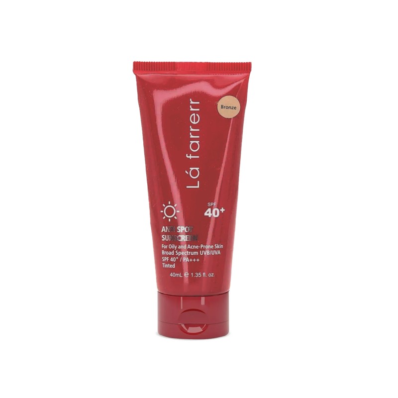 کرم ضد آفتاب رنگی SPF40 پوست چرب لافارر ضد لک 40 میلی لیتربرنز