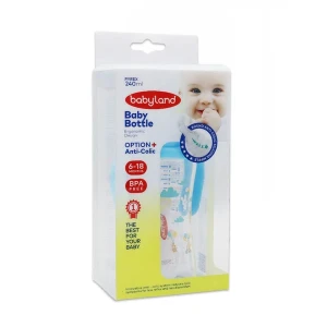 شیشه شیر پیرکس دسته دار و دهانه عریض بیبی لند کد 491