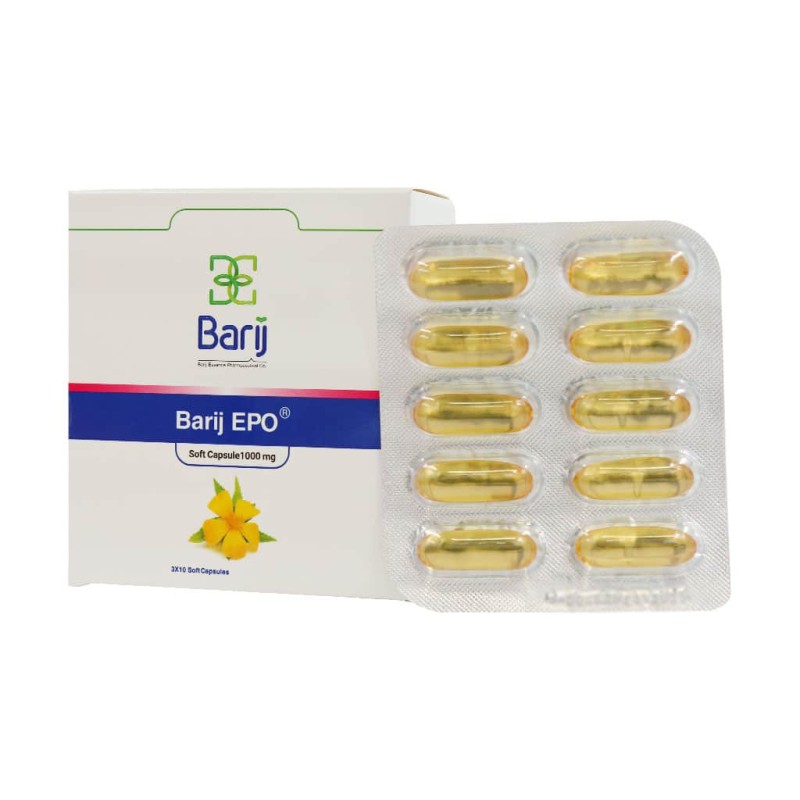 کپسول روغن گل مغربی ای پی اُ باریج اسانس ۳۰ عدد