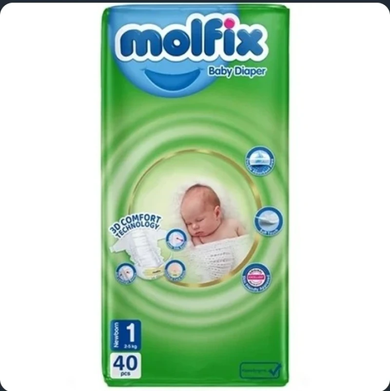 پوشک مولفیکس سایز 1 بسته 40 عددی
